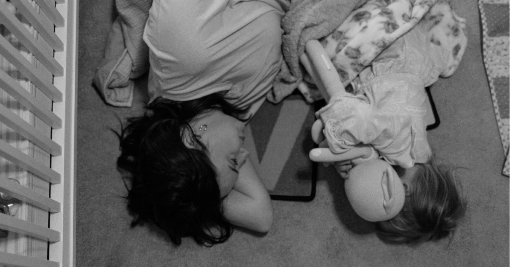 Casual and cozy family portrait taken at home in Fort Worth