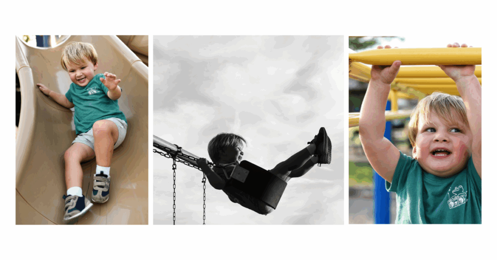 Young children being playful during a candid family photo shoot